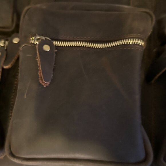 EUC -  House of Flynn Full size Dark Brown Leather Evermore Camera Bag - Picture 10 of 16